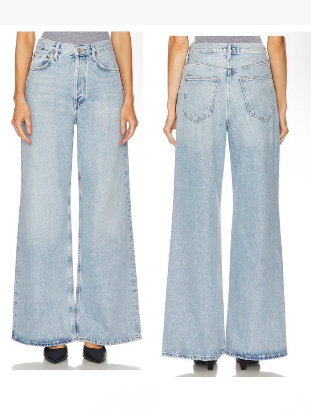 AGOLDE Dame High Rise Wide Leg
Jeans Light Blue High-Rise size 27 like new $235